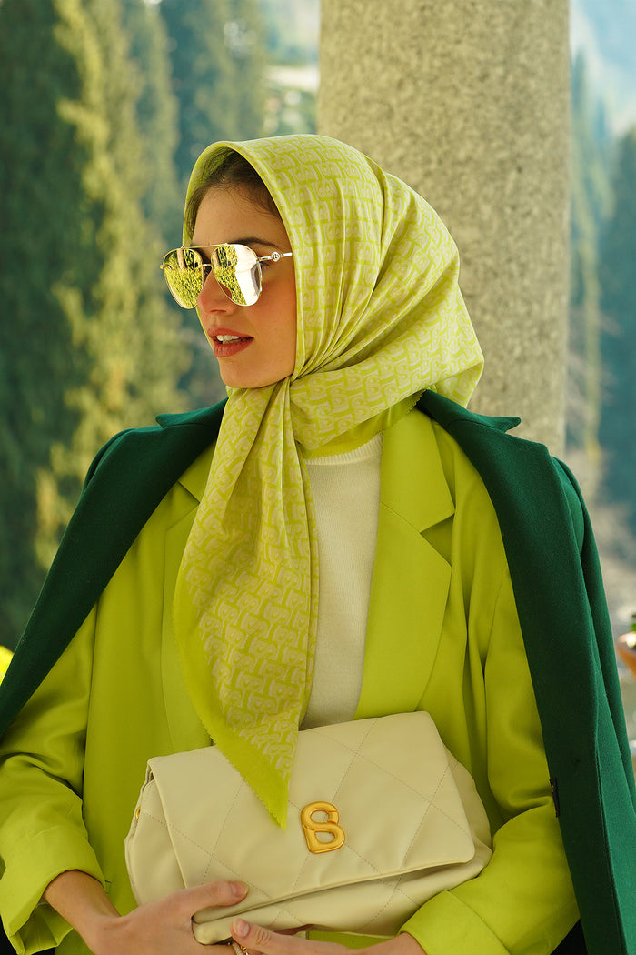 Bimu Voile Square - Lime Punch
