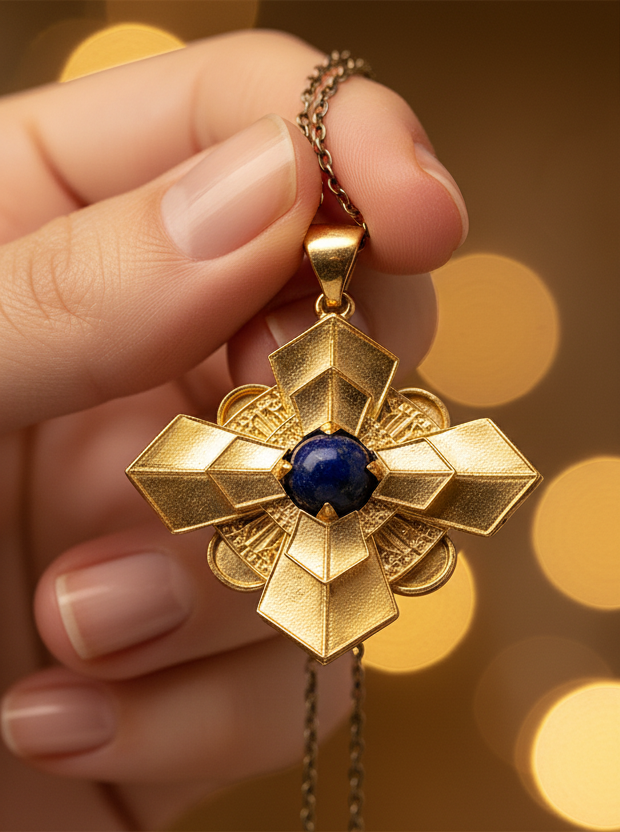 BIO ARC JEWELRY — Sacred Geometry Pendant, Silver Gold-Plated