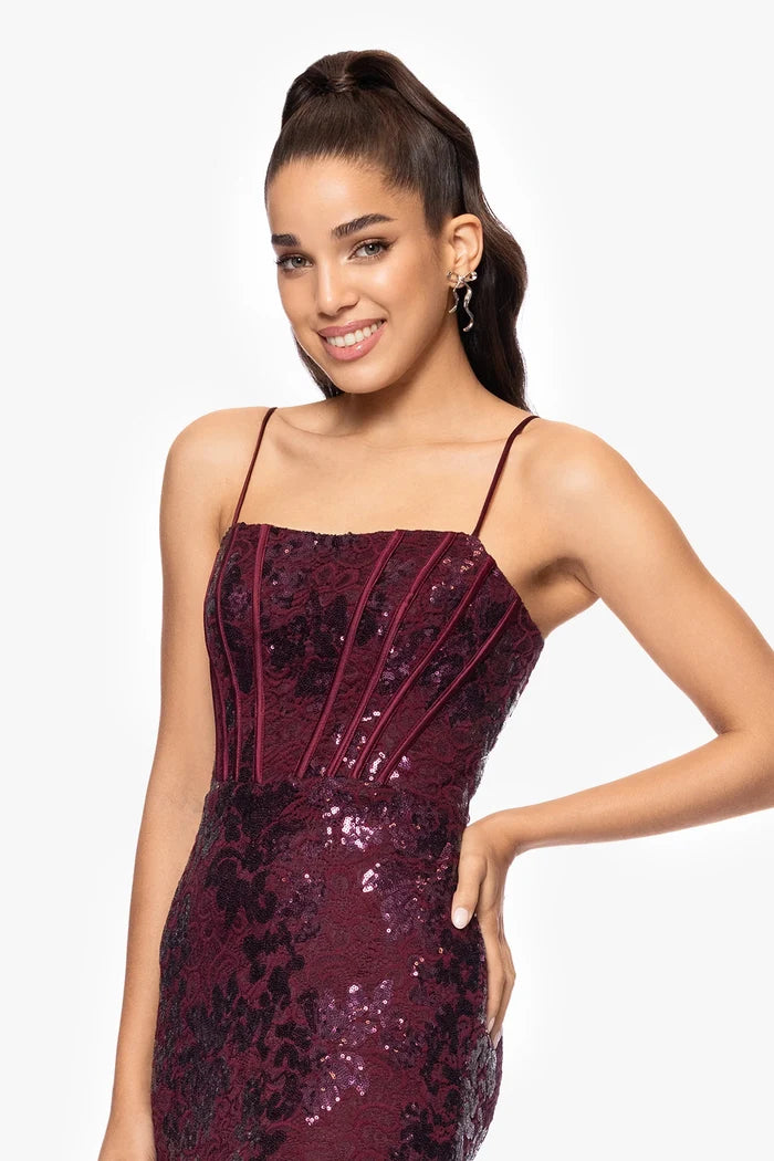 Blondie Nites "Annie" Sequin Lace Dress 5247BN