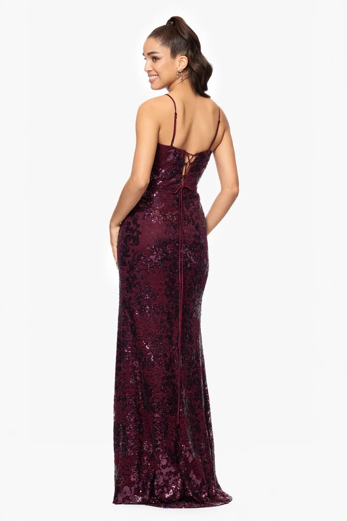 Blondie Nites "Annie" Sequin Lace Dress 5247BN