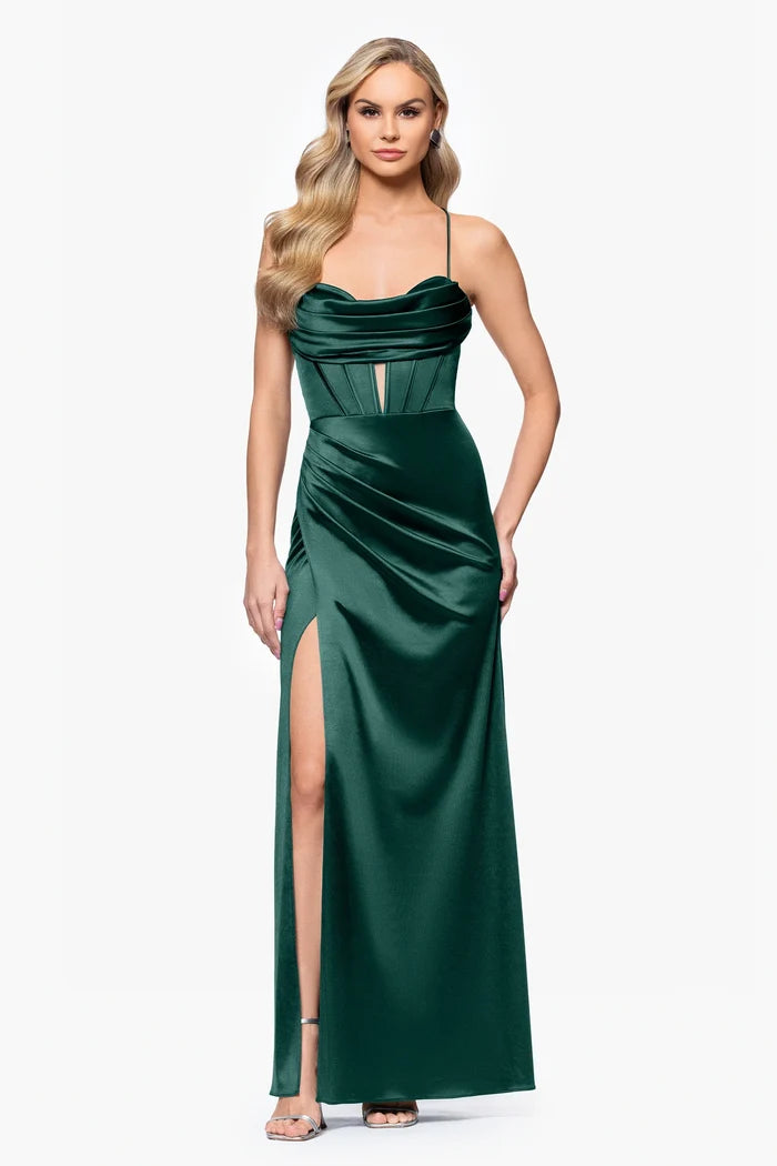Blondie Nites "Camille" Satin Corset Dress 5319BN