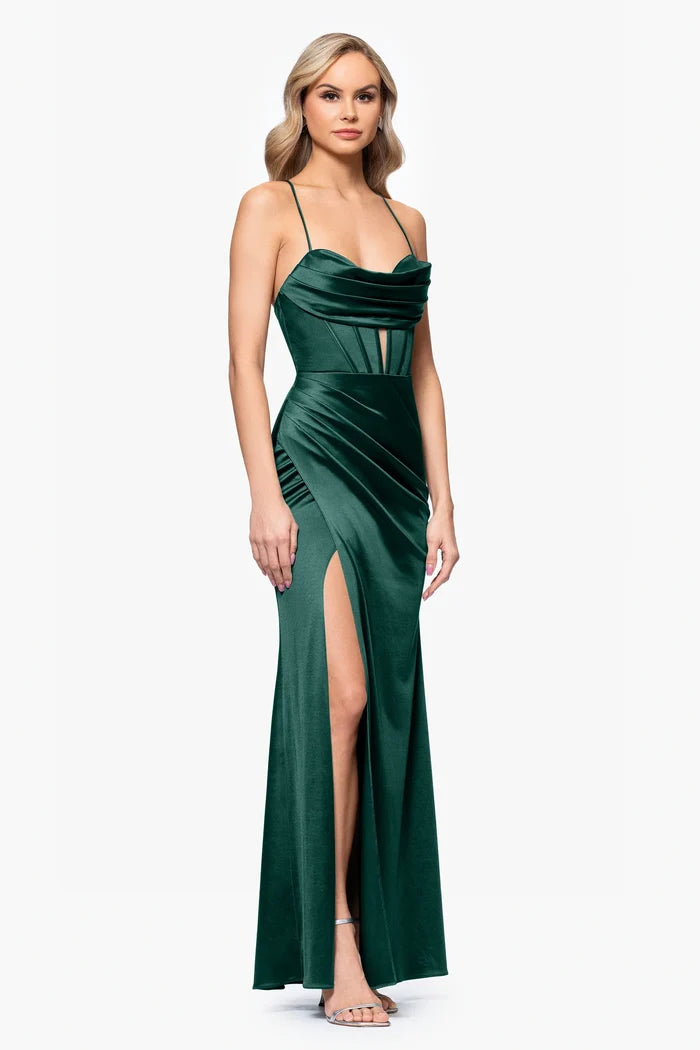 Blondie Nites "Camille" Satin Corset Dress 5319BN