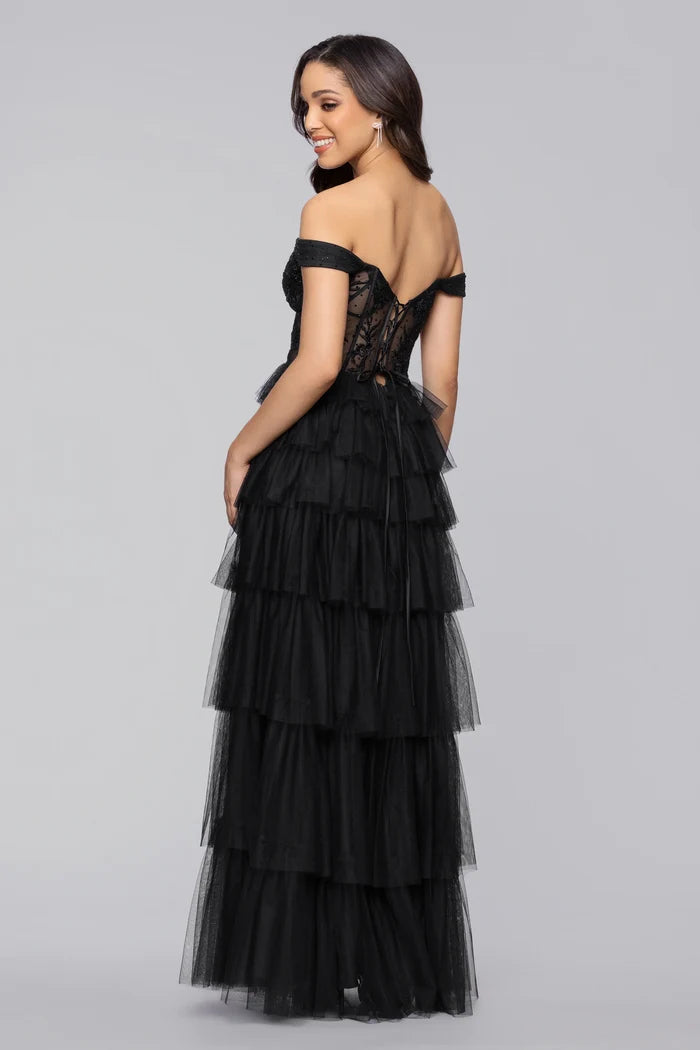 Blondie Nites "Charlotte" Mesh Ruffle Dress 5390BN