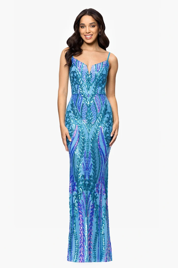 Blondie Nites "Christine" Sequin Dress 5358BN