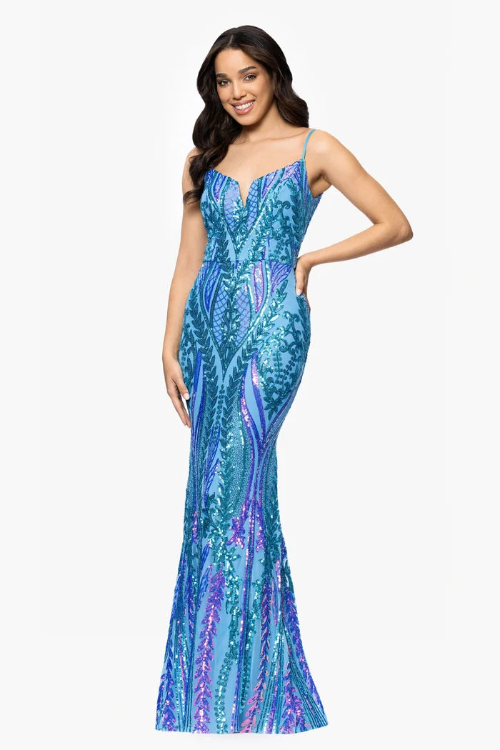 Blondie Nites "Christine" Sequin Dress 5358BN
