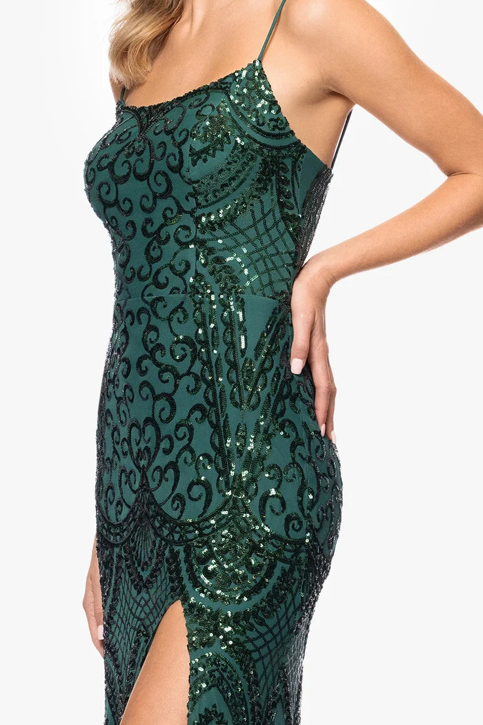Blondie Nites "Cleo" Sequin Pattern Dress 5377BN