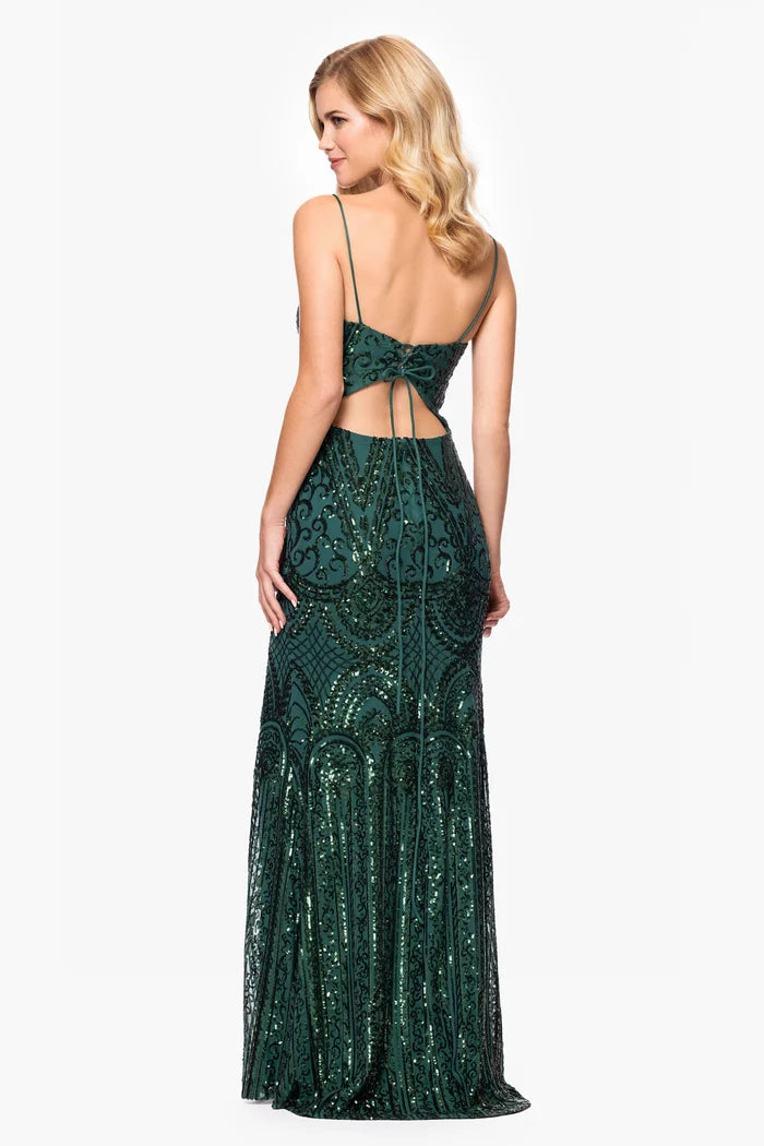 Blondie Nites "Cleo" Sequin Pattern Dress 5377BN