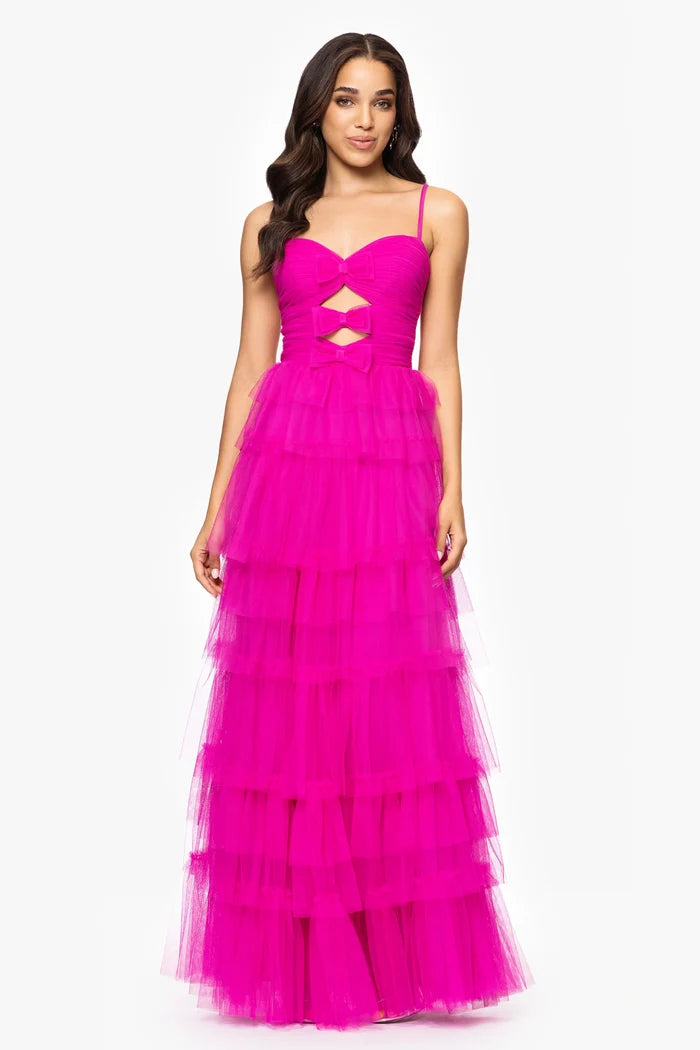 Blondie Nites "Gina" Bow and Ruffle Dress 5187BN