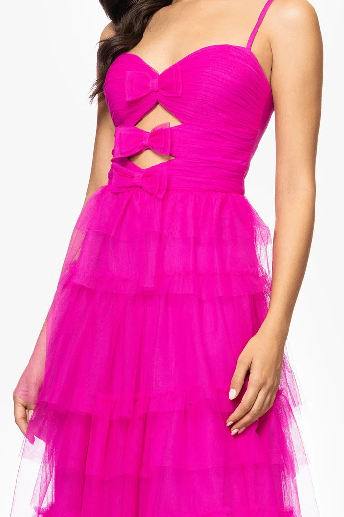 Blondie Nites "Gina" Bow and Ruffle Dress 5187BN