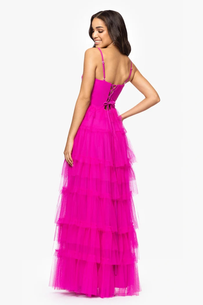 Blondie Nites "Gina" Bow and Ruffle Dress 5187BN