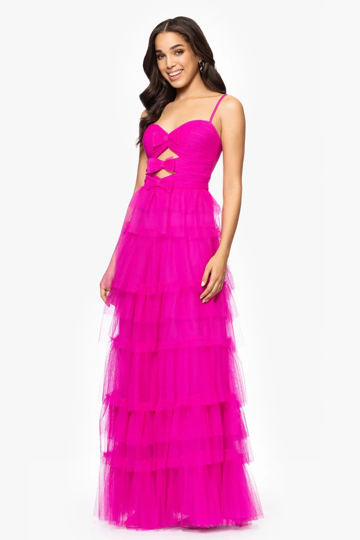 Blondie Nites "Gina" Bow and Ruffle Dress 5187BN