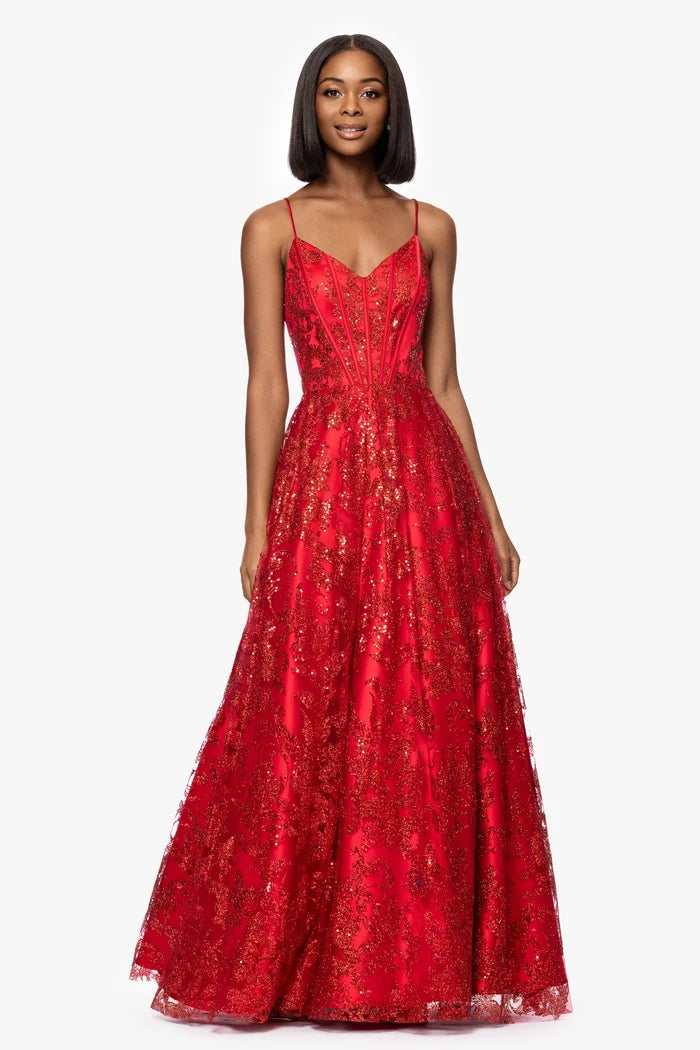 Blondie Nites "Kelly" Glitter Sweetheart Dress 5501BN