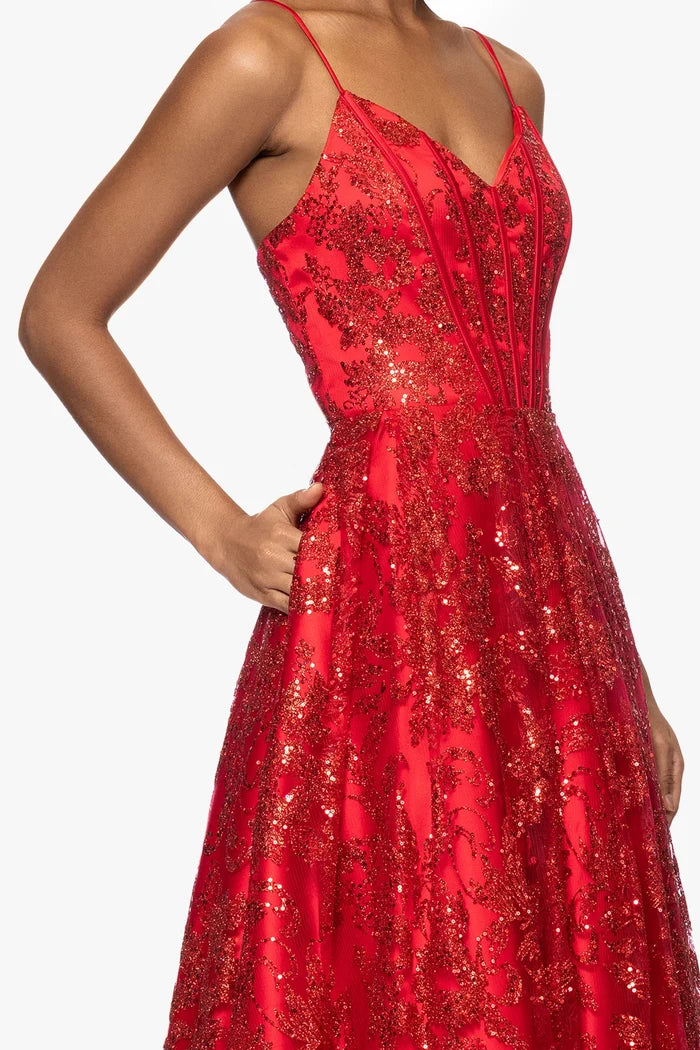 Blondie Nites "Kelly" Glitter Sweetheart Dress 5501BN