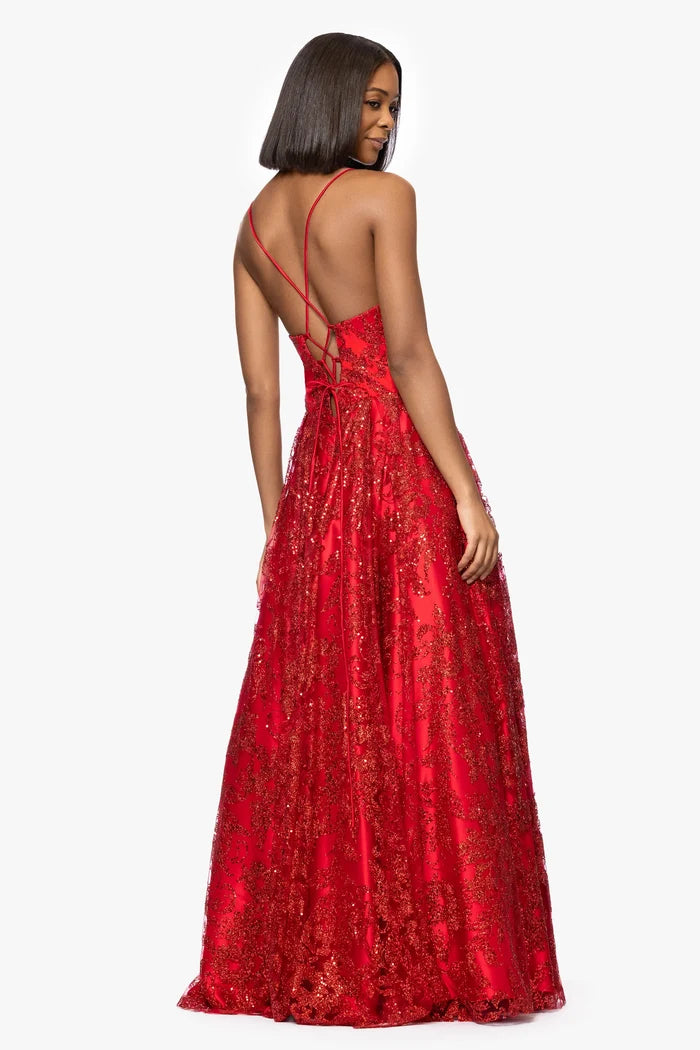 Blondie Nites "Kelly" Glitter Sweetheart Dress 5501BN