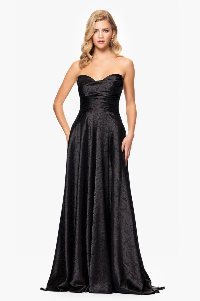 Blondie Nites "Raquel" Strapless Jacquard Dress 5301BN