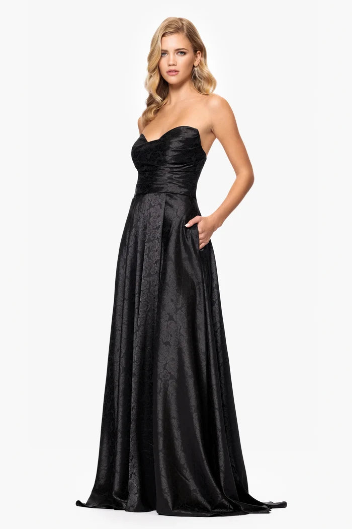 Blondie Nites "Raquel" Strapless Jacquard Dress 5301BN