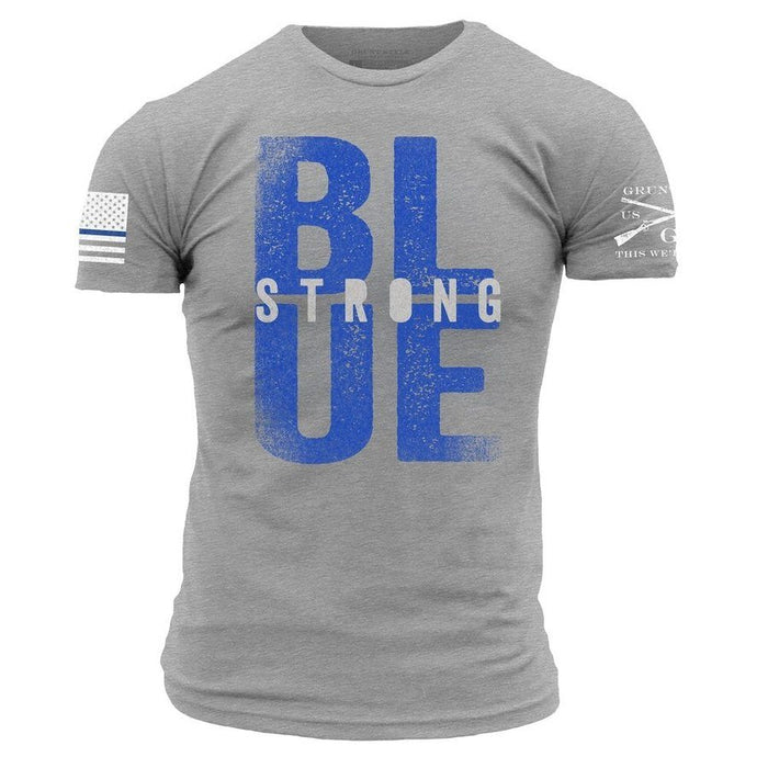 Grunt Style Blue Strong T-Shirt - Dark Heather Gray T-Shirt