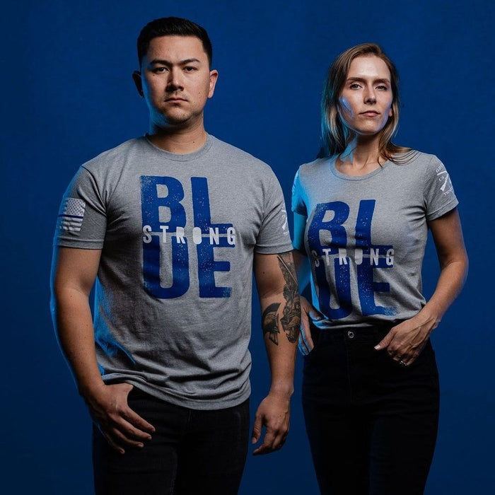 Grunt Style Blue Strong T-Shirt - Dark Heather Gray T-Shirt
