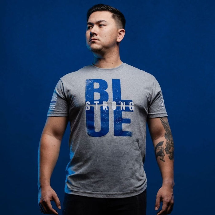 Grunt Style Blue Strong T-Shirt - Dark Heather Gray T-Shirt