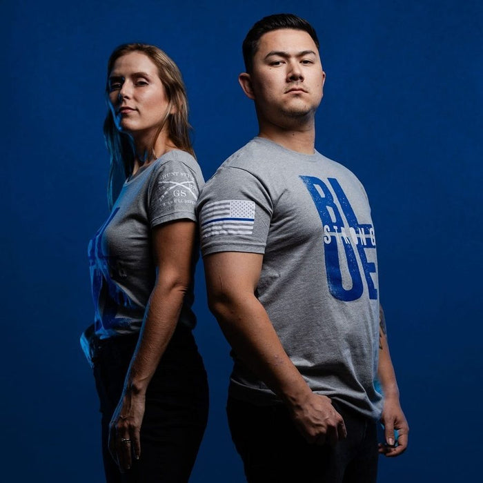 Grunt Style Blue Strong T-Shirt - Dark Heather Gray T-Shirt