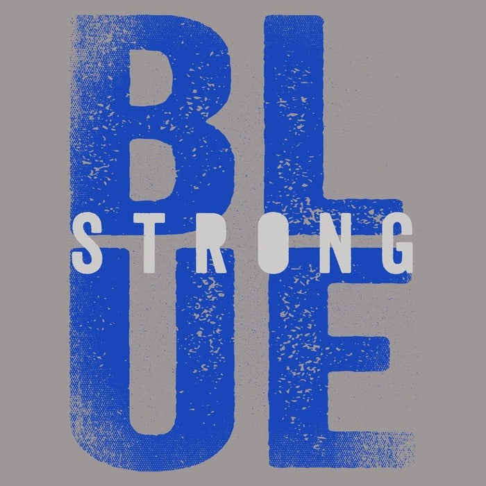 Grunt Style Blue Strong T-Shirt - Dark Heather Gray artwork