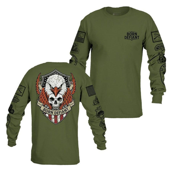 Born Defiant Long Sleeve - Military Green