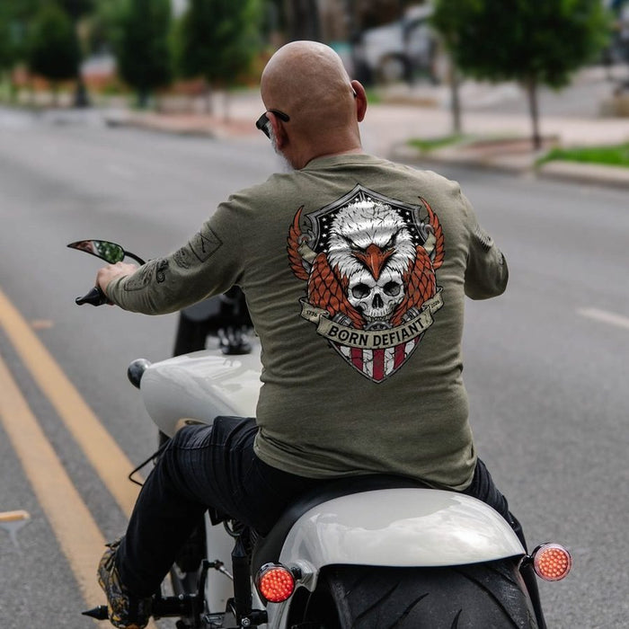 Born Defiant Long Sleeve - Military Green