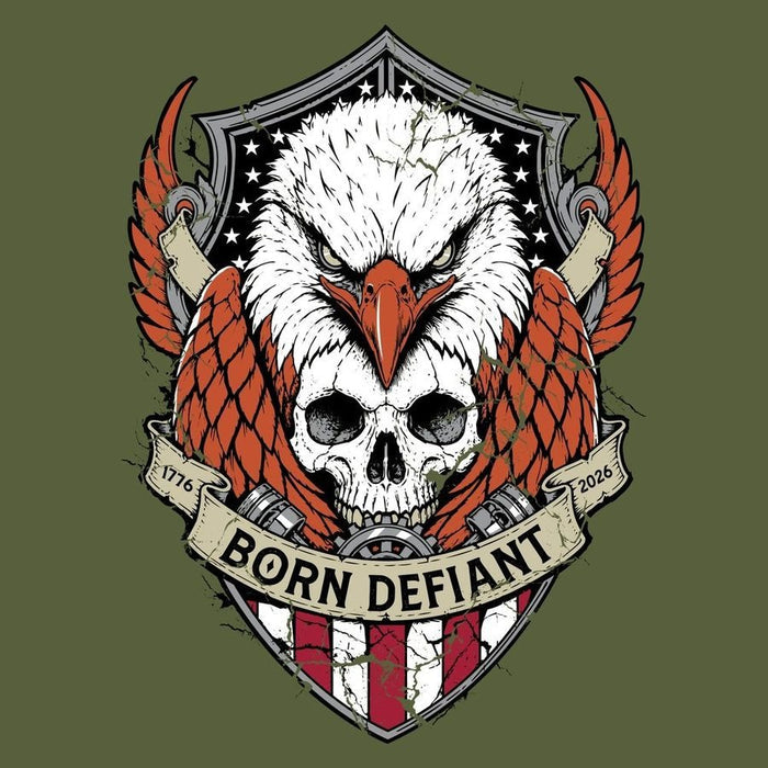Born Defiant Long Sleeve - Military Green
