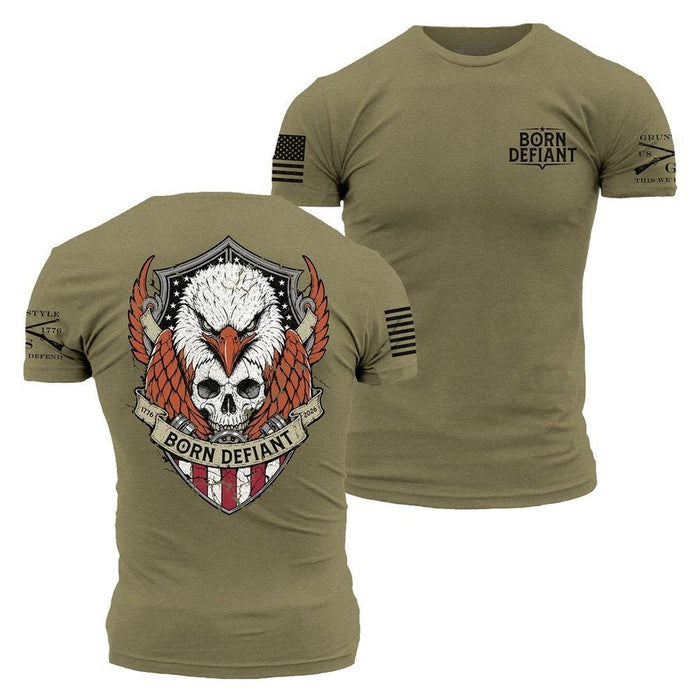 Grunt Style Born Defiant T-Shirt - Military Green T-Shirt