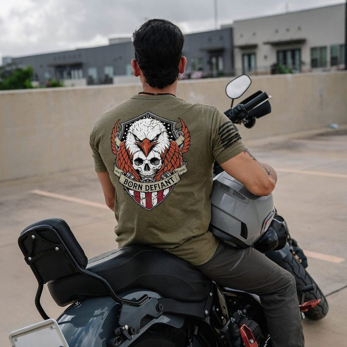 Born Defiant T-Shirt - Military Green
