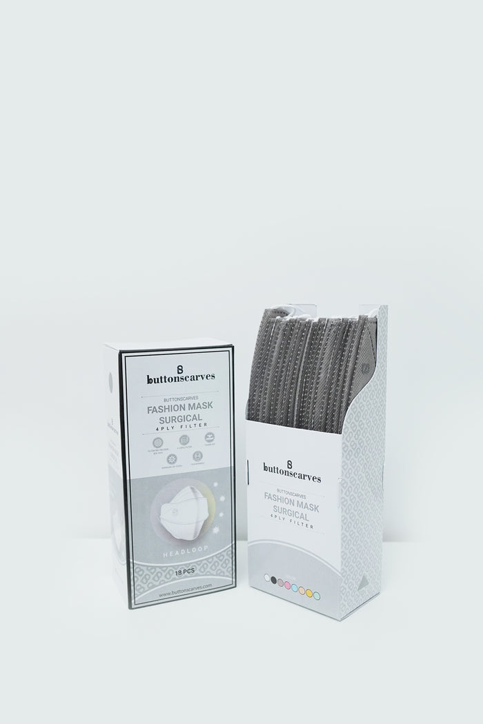 Buttonscarves Disposable Mask - Grey
