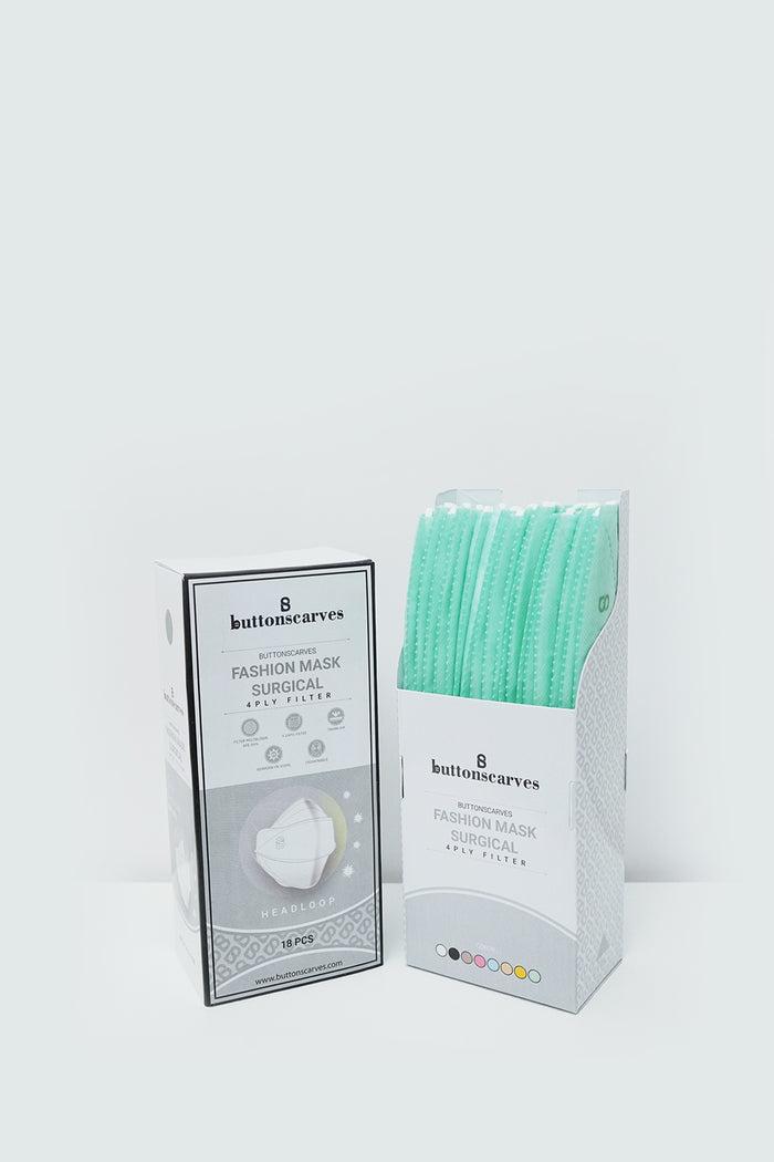 Buttonscarves Disposable Mask - Mint