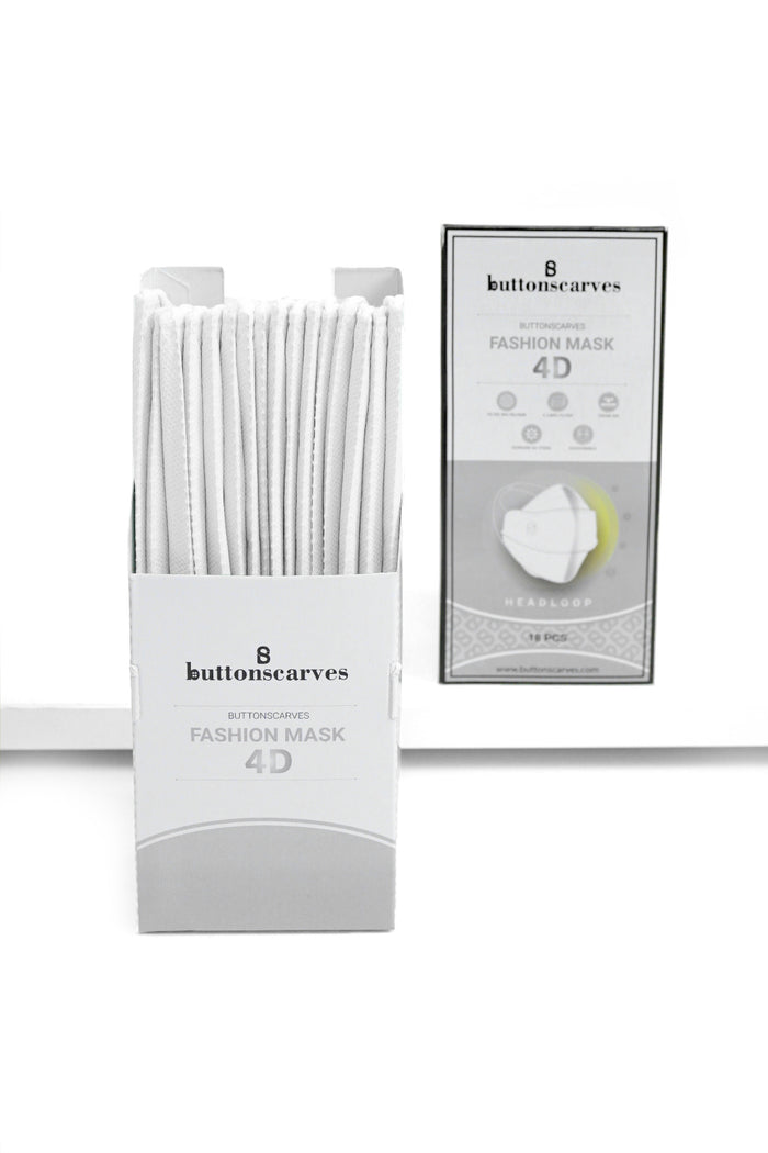 Buttonscarves Disposable Mask - White