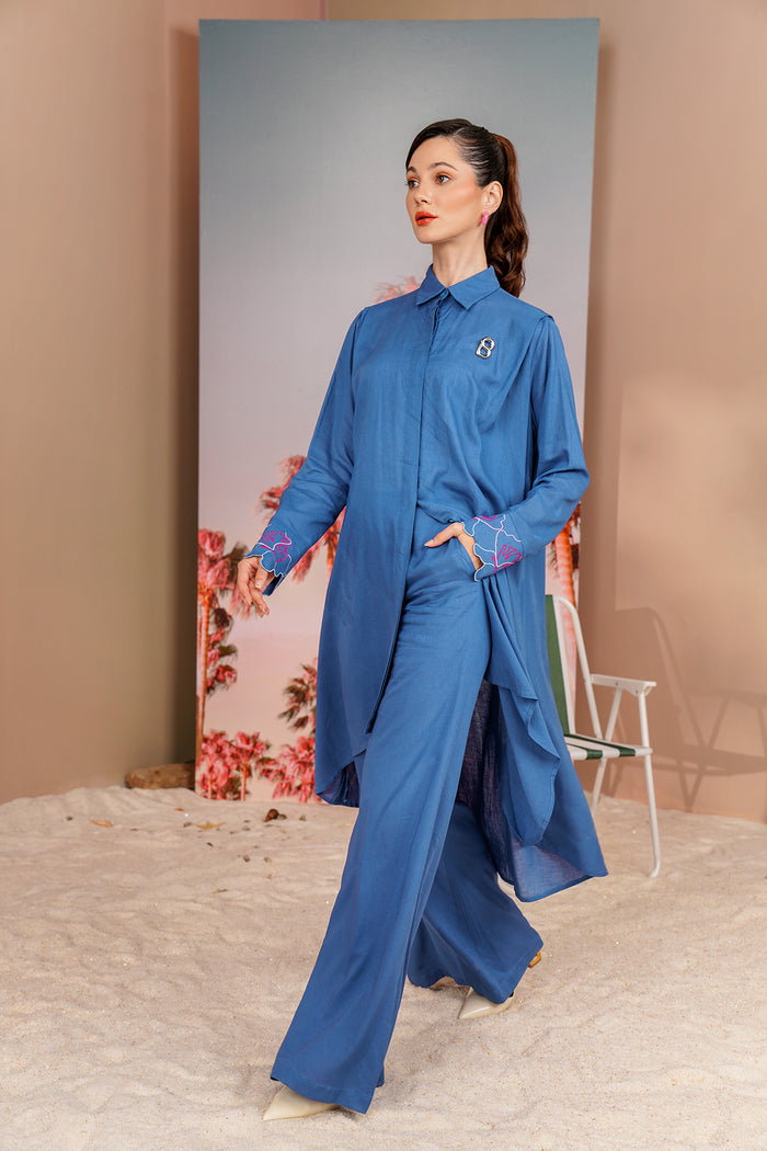 Buttonscarves X Jovian Paradiso Palome Pants In Royal Blue