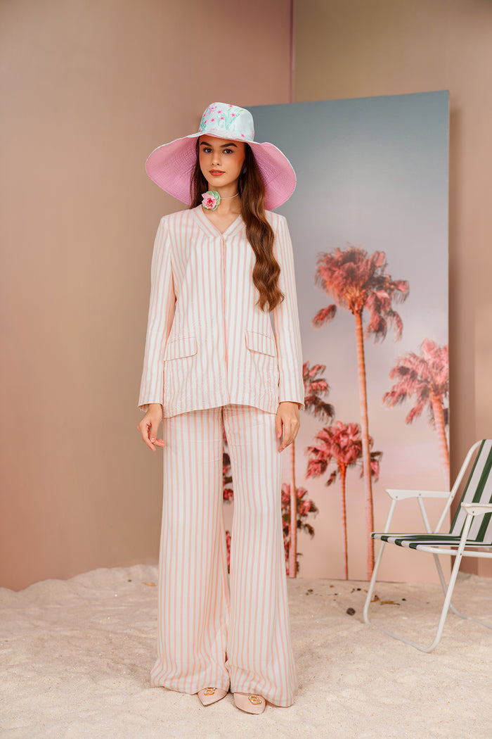 Buttonscarves X Jovian Paradiso Petra Pants In White Pink