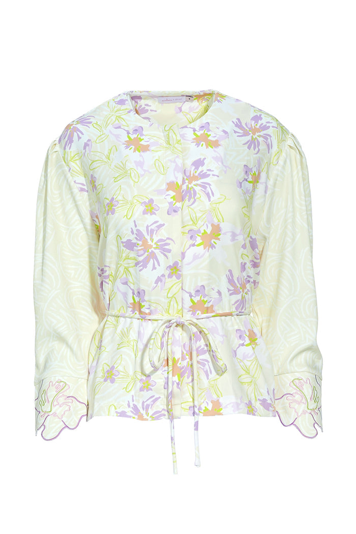 Buttonscarves X Jovian Paradiso Phoebe Blouse In Cannoli Cream