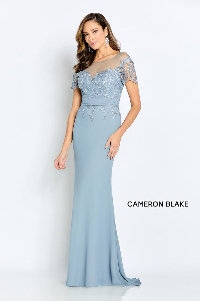 Cameron Blake Illusion Lace Evening Dress CB111