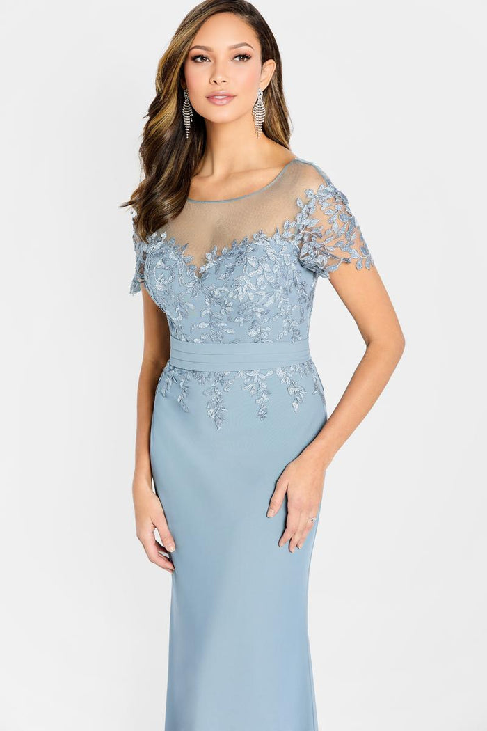 Cameron Blake Illusion Lace Evening Dress CB111