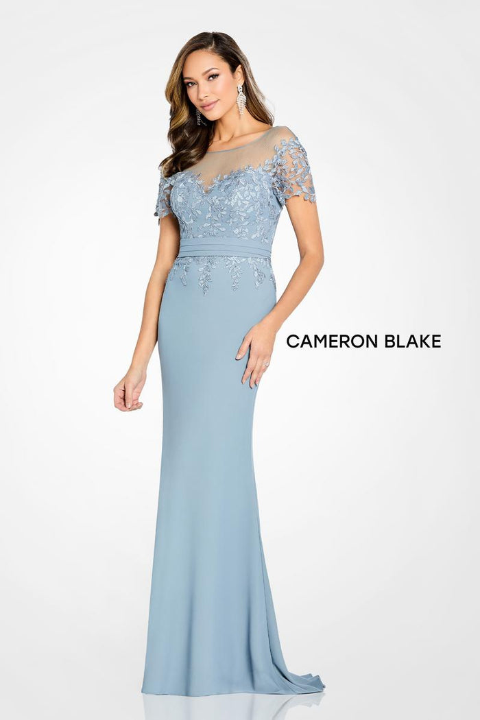 Cameron Blake Illusion Lace Evening Dress CB111
