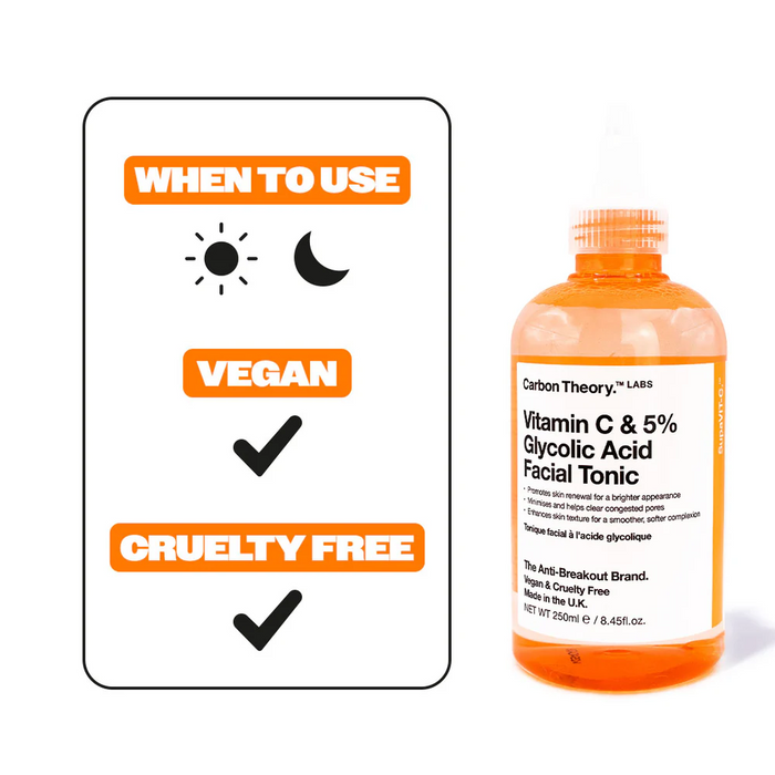 Carbon Theory SupaVIT-C Vitamin C & 5% Glycolic Acid Facial Toner 250ml