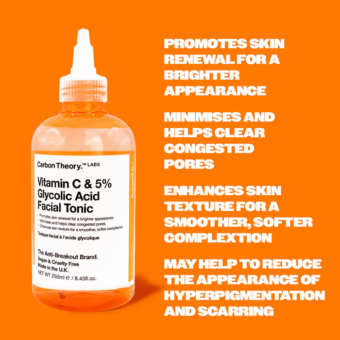Carbon Theory SupaVIT-C Vitamin C & 5% Glycolic Acid Facial Toner 250ml