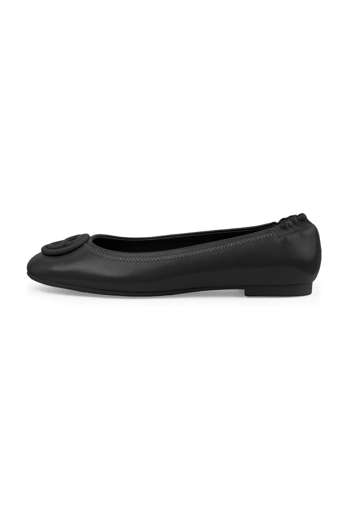 cera flat shoes in black by buttonscarves side view