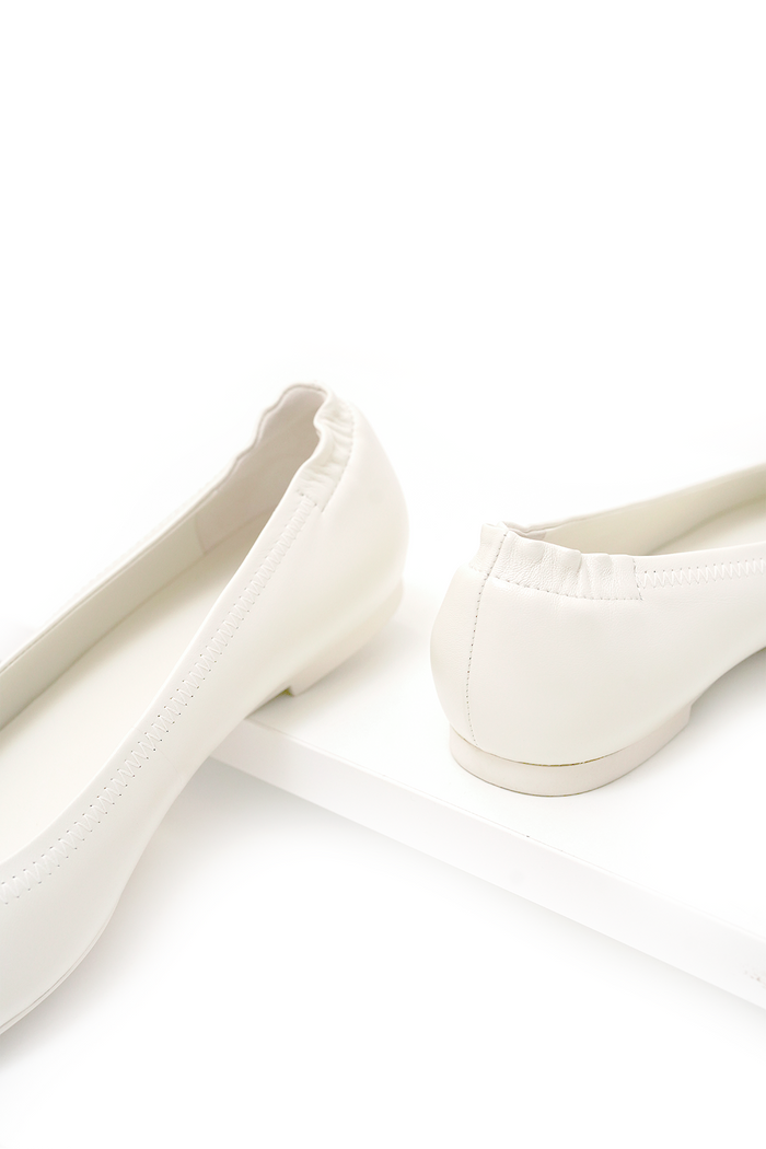 cera flat shoes in broken white by buttonscarves