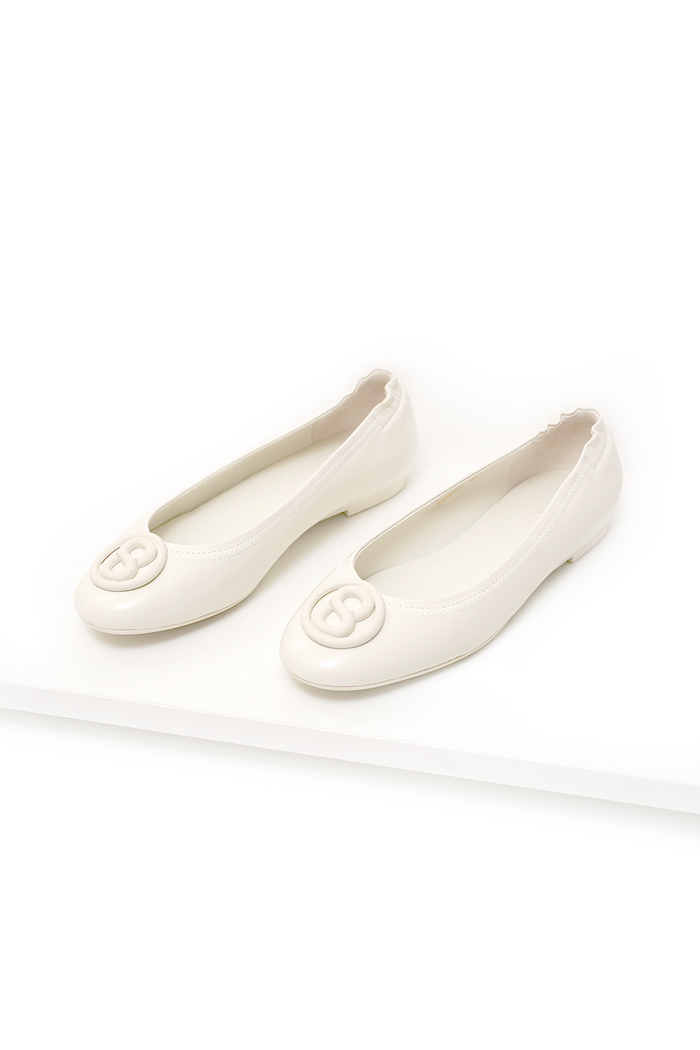 cera flat shoes in broken white by buttonscarves top view