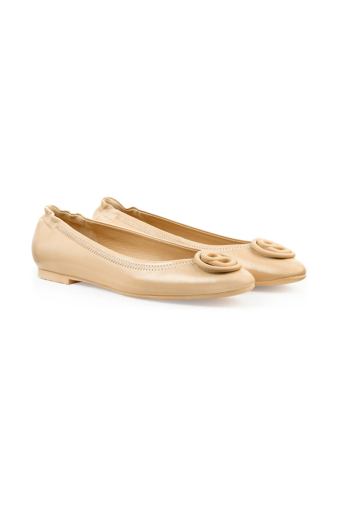 cera flat shoes in custard by buttonscarves