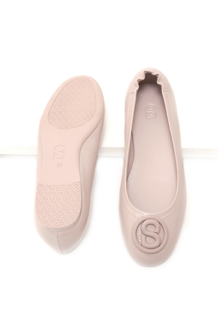 cera flat shoes in dusty pink by buttonscarves detail look