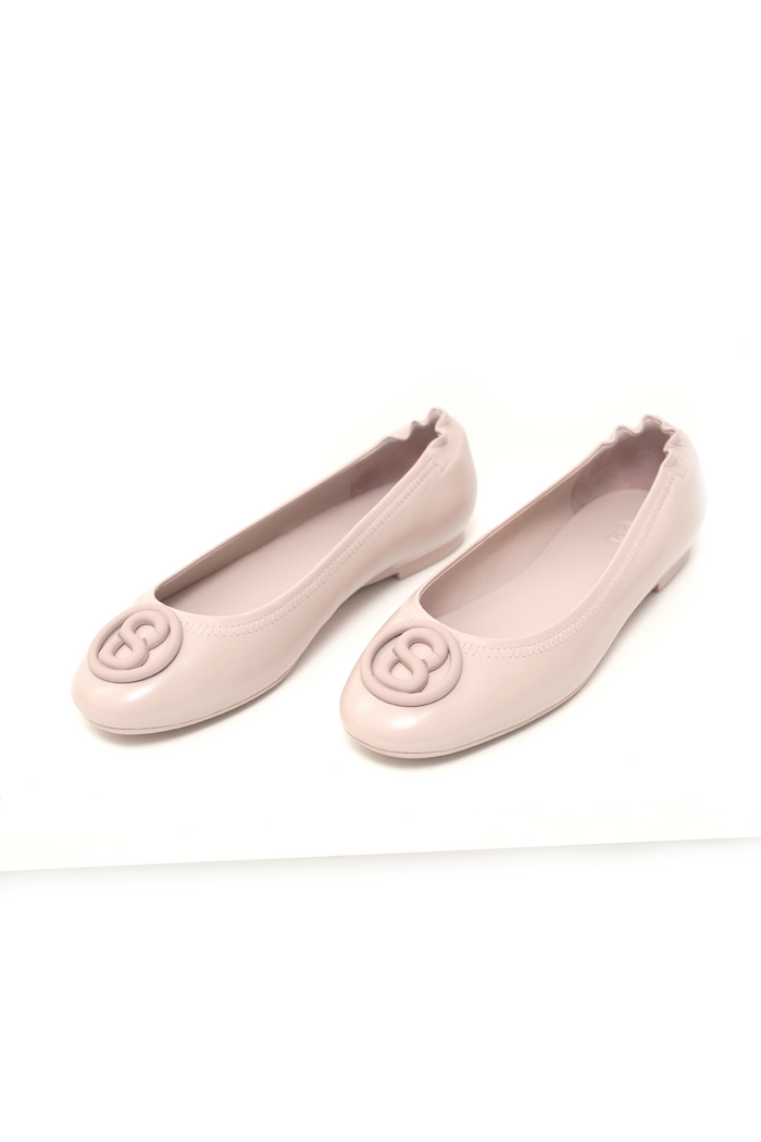 cera flat shoes in dusty pink by buttonscarves top viiew
