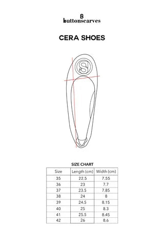 cera flat shoes in dusty pink by buttonscarves size chart