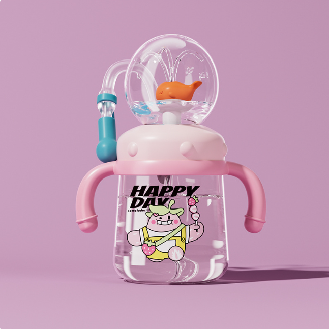 Whale Diving Cup Pink 300ML