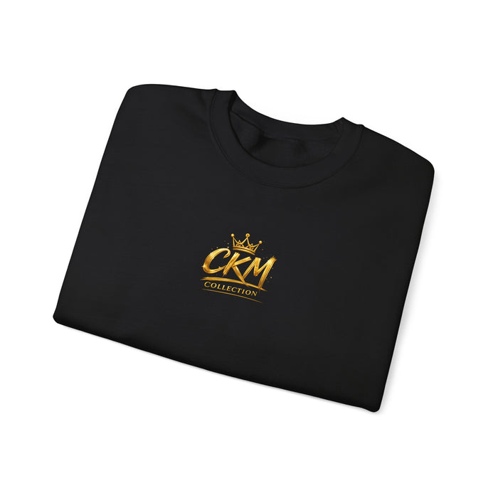 CKM Crown Crewneck Sweatshirt — Golden Regal Logo & Scenic Back print